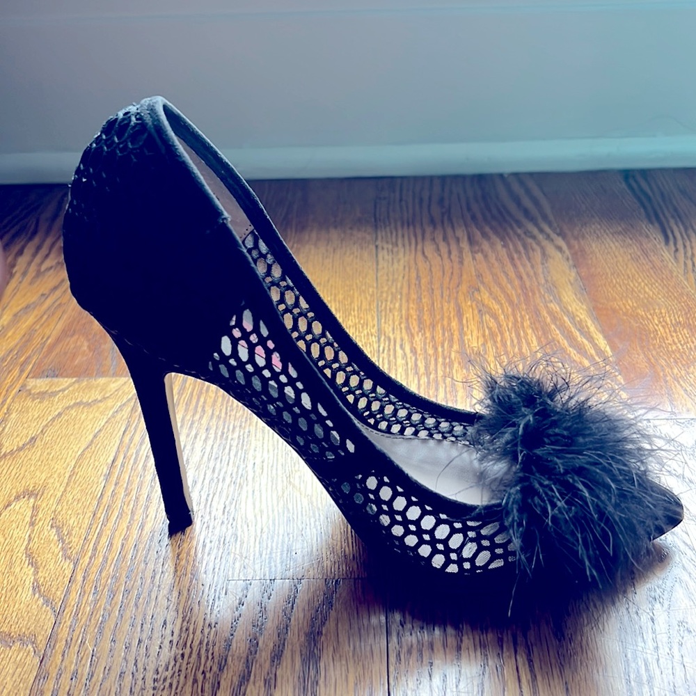 Betsy Johnson feather stilettos